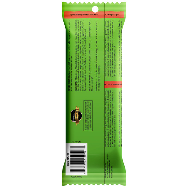 Back-Image showing Crunch Sticks Apricot & Cherry Flavor